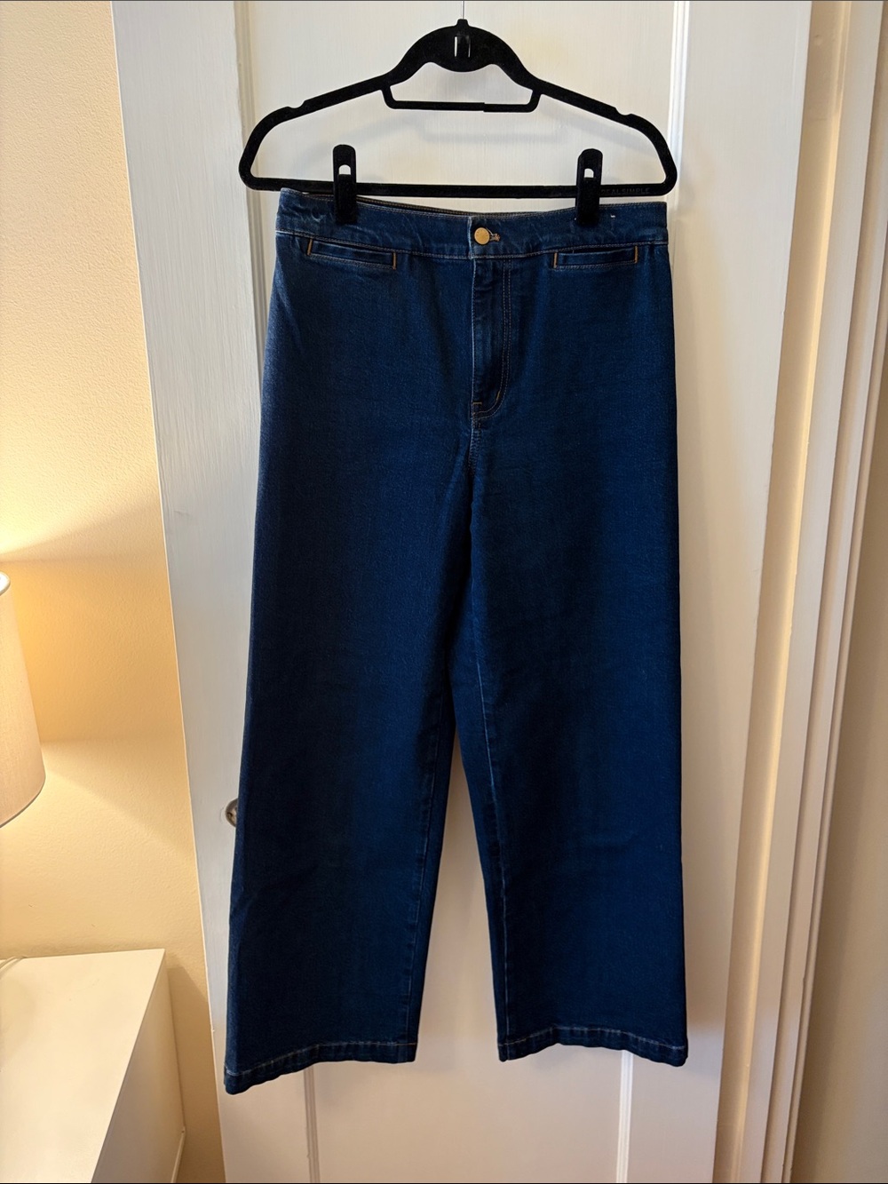 Madewell Dark Blue Wide-Leg Jeans (Emmett Style with Welt Pockets)